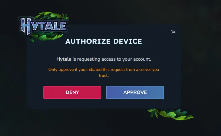 Hytale Code Approve